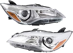 For 2015 2016 2017 Toyota Camry Headlight Assembly Pair Driver and Passenger Side w/Bulbs DOT Certified For TO2502224