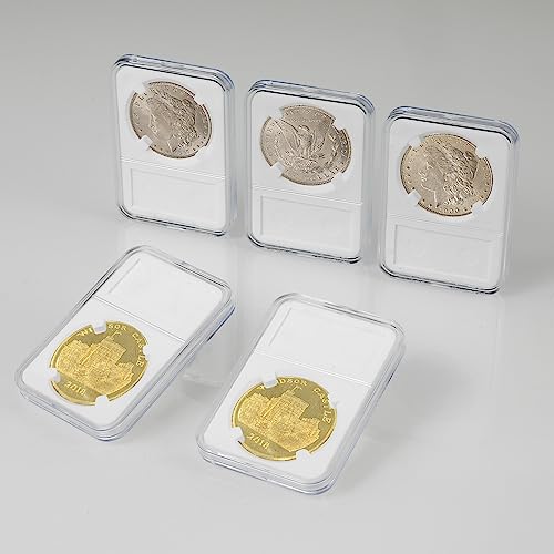 10-Pack Coin Slab Display Holder, Storage Case for Morgan, Peace, IKE Silver 38mm Dollar Coin, Organize Your Coin Collection with Clear Acrylic Cases by Jwodo - Image 5