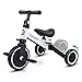 XJD 3 EN 1 Triciclo para Niños Bicicleta para bebé 1-3 años con Pedales Desmontables Asiento Elevador para Ajustar Alturas Regalo de cumpleaños Upgrad 2.0(Blanco)