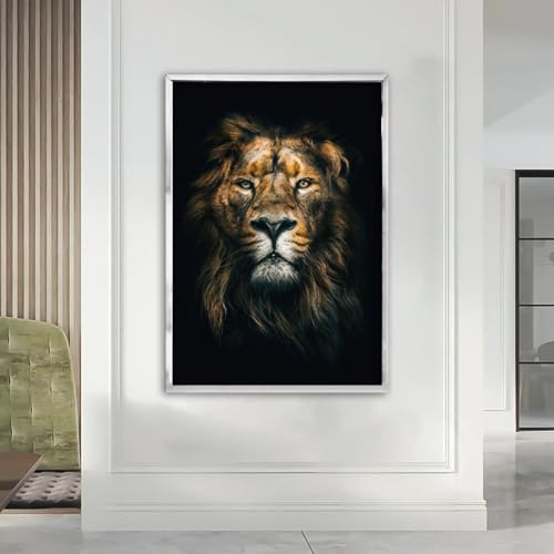 Affiche de lion abstrait pour salon moderne et chic