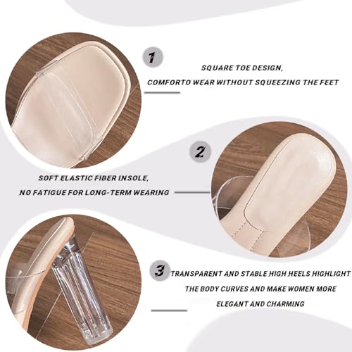 Women's Clear Two Strap High Heel Sandals Fashion Backless Slip On Transparent Heeled Soft Platform Sexy Mules Summer Party Wedding Prom Dress Shoes4