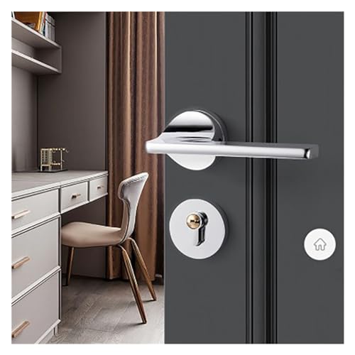 Serrure de porte intérieure de chambre à coucher silencieuse dorée - 4