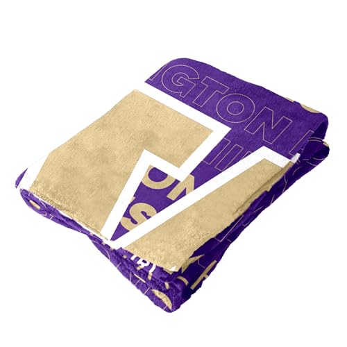 Logo Brands NCAA Washington Huskies Classic Fleece Throw Blanket -50” x 60” Ultra-Soft Game Day Blanket with Bold Team Colors & Logo – Cozy College Team Bedding for Fans & Alumni by Logo Brands - Used condition - Image 5