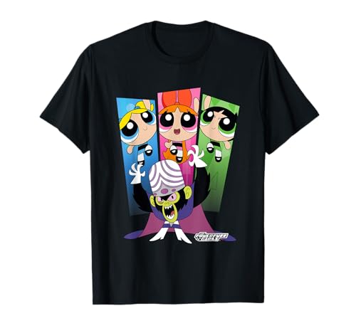 The Powerpuff Girls Mojo JoJo Group Shot Big Chest Panels T-Shirt