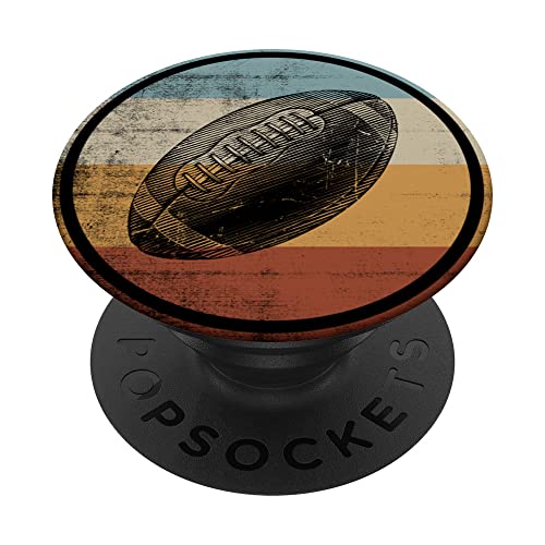 Retro Vintage Design American Football PopSockets Swappable PopGrip, Black