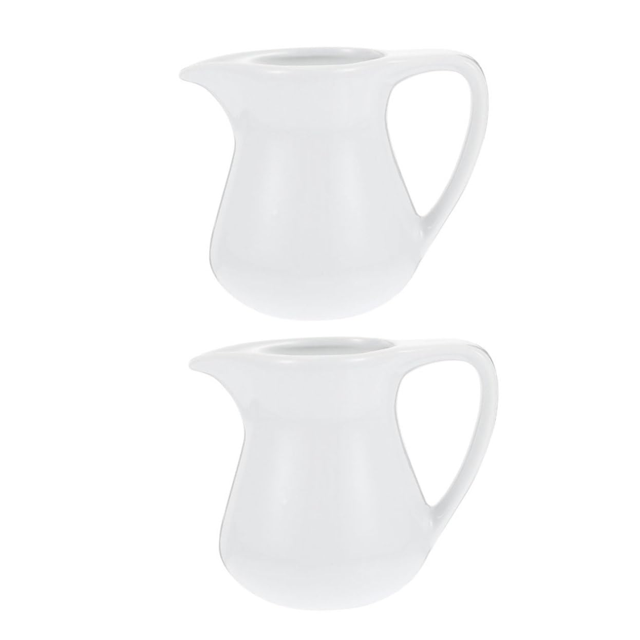 Unomor Latte Art Cup Set 2pcs Latte Cups Pitcher for Home Restaurant Use Random Style