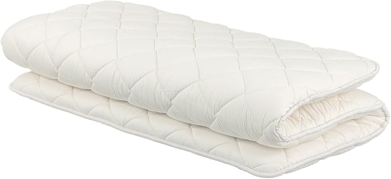 FULI Japanese Futon, Full Size, White - Foldable Shikibuton Floor Bed | Medium Firm Quilted Cotton Sleeping Pad, Portable Roll-Up Japanese Floor Bed for Guests & Small Spaces, 100% cotton surface