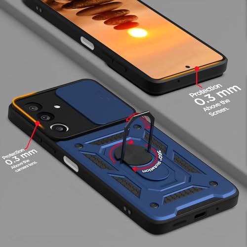 Image of AIBEX Back Cover for Samsung M36 5G / Samsung F36 5G | D10 Tough Armor Case | Sliding Camera Shield | 360 Protection | Kickstand Ring Holder