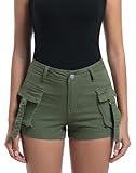 Y imoso Women’s High Waisted Cargo Shorts Casual Summer Denim Stretchy Jeans Chino Shorts Y2K Green Medium