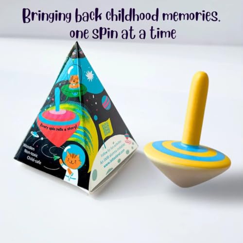 Image of Lattooland Spinning Tops (Set of 3 Pieces) | Colorful Wooden Lattoos Sensory Toys for Kids 3+ | Eco-Friendly, Non-Toxic Colors | Indoor & Outdoor Fun Activity | Spinning Toys for Kids Return Gift