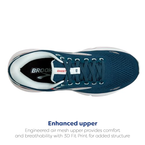 Brooks Women's Ghost 15 Neutral Running Shoe - Legion Blue/Blue/Bittersweet - 5 Medium