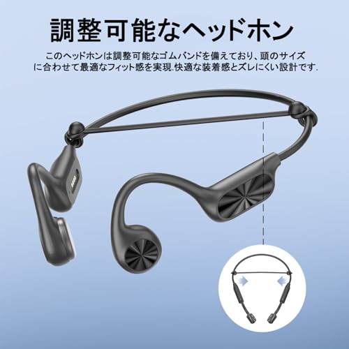 骨伝導Bluetoothイヤホン、水泳イヤホン、IPX 8完全防水、内蔵MP 3プレーヤーは音楽をダウンロードでき、32 GBメモリは最大8000曲の音楽を内蔵でき、超軽量Bluetooth 5.4は急速充電による長時間再生をサポートし、吊り下げ式デザインのオープン型スポーツイヤホン、快適な装着感、水泳、ランニング、スポーツ、サイクリング、通勤に適している 商品画像7