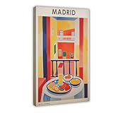 WLQZFRWV Madrid Vintage Travel Retro España Art (2) Póster en lienzo para decoración de pared, cuadros para sala de estar, dormitorio, 20 x 30 cm