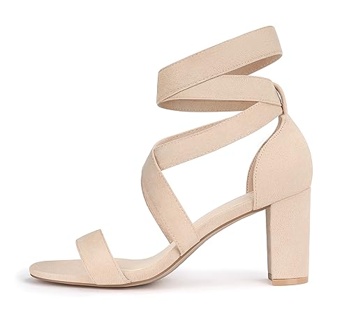 Carcuume Lace Up Heels 3 Inch Strappy Heels,ELLY-CC4