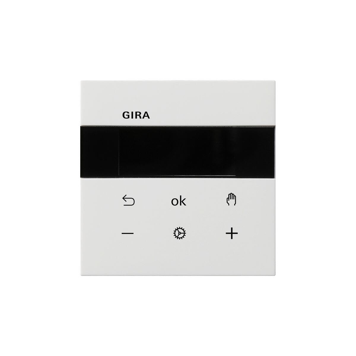Gira 5394112 System 3000 Raumtemperaturregler BT, Flächenschalter, reinweiß glänzend