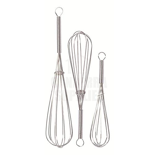Chef Aid Balloon Whisks, Made with Stainless Steel Wires and traditionally Balloon Shaped to aid Effortless Whisking, Stirring, Blending and Beating, Set of 3 Whisk (8, 9 and 10 inch Whisks)