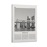 Brisbane-Druck, schwarze und weiße Brücke, 