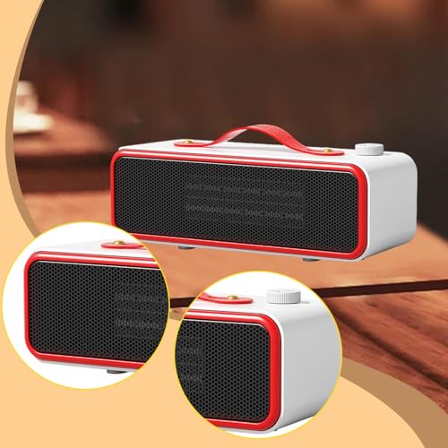 Mini radiateur électrique de bureau perfk rouge compact - 4