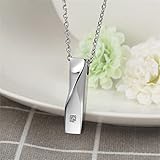 ETOHFA Urn Necklace for Ashes Crystal Cube Urns for Human Ashes Memorial Cremation Urn Locket Keepsake Ashes Pendant Jewelry