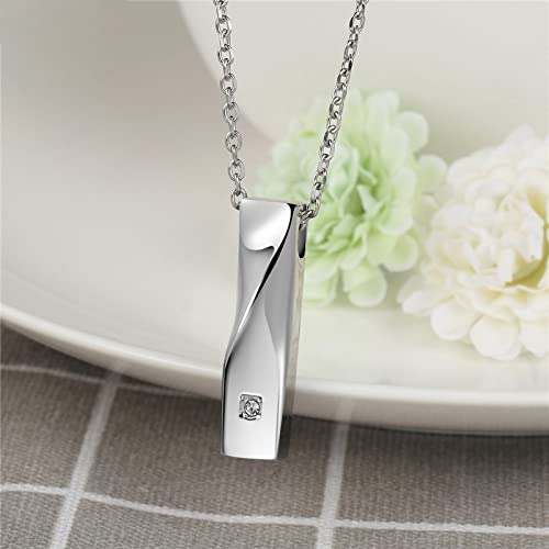 ETOHFA Urn Necklace for Ashes Crystal Cube Urns for Human Ashes Memorial Cremation Urn Locket Keepsake Ashes Pendant Jewelry