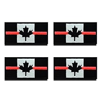 4 Pcs Blue Line Canada Flag Tactical Patches - Hook & Loop, 1.75x3.5 Inch - View #8