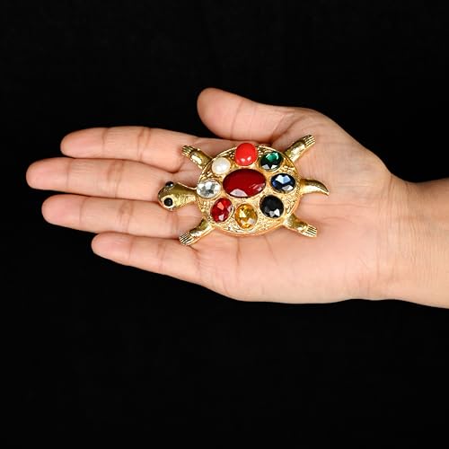 Image of ZAICUS Navratna Tortoise for Vastu, Feng Shui Turtle Showpiece | Decorative Gift for Home, Office, Wealth & Luck