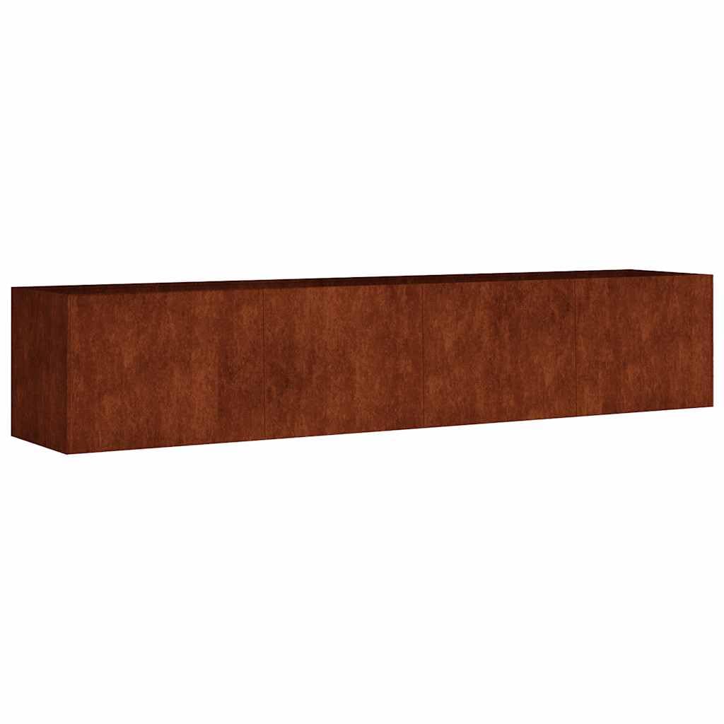 Jardinera de acero corten, 200 x 40 x 40 cm