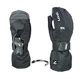 Level Fly Snowboard Mittens with Wrist Guards, Proven BioMex Design, Kevlar Palms, Removable Liner (Black, Large (9.0in))