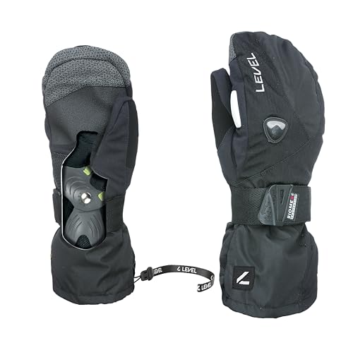 Mittens With Wrist Guards, Proven Biomex Design, Kevlar Palms, Removable Liner (black, Medium (8.0in))