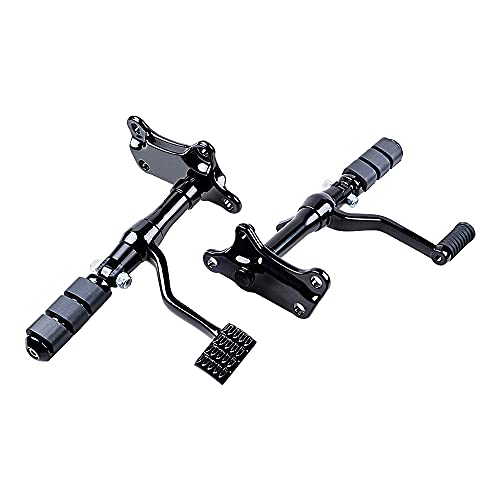 Repose-pieds noir commandes avant en acier durable pour Sportster XL '91-03