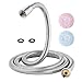 Kink-free Shower Hose Extra-long 98 Inches Handheld Showerhead Hoses Extension Hand Held Shower Head Hose Replacement Assembly 360 Degree Swivel BRASS Connectors Stainless Steel Hoses Kit Chrome 2.5M