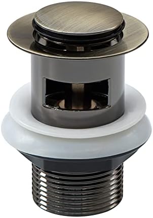 ENKI, W02, Chrome, Unslotted, Standard 1.1/4" Connection Pop Up Basin Waste Sink Plug, Push Button Click Clack, Allows Water to Drain Away, Durable Finish, Modern Bathroom Accessoires