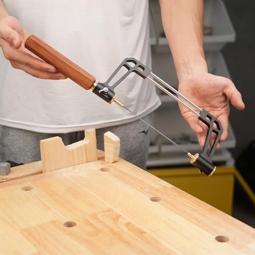 Laubsäge, Laubsäge Set mit 3 Ersatzblatt(15T/18T/24T), Laubsäge Dekupiersäge,Multidirektionales Schneide-Handwerkzeug, Verstellbare Laubsägen für Holz, Laubsäge für Holz,Gummi,Weiches Metall