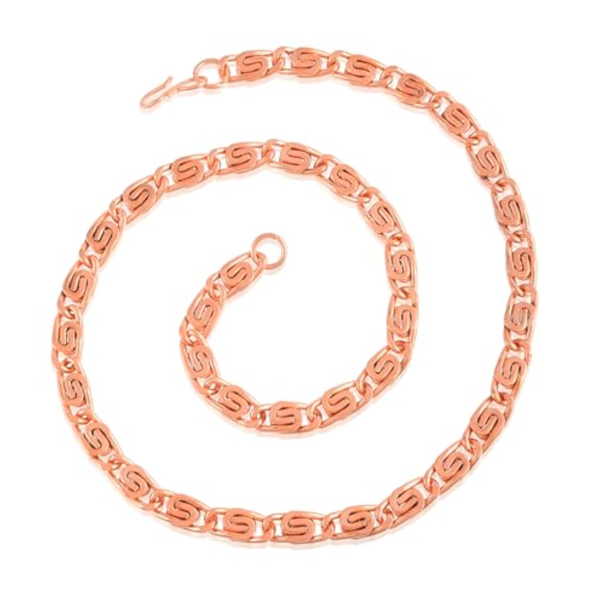 Women's Pure Copper Chain Necklace, Pink Rose Gold Finish
