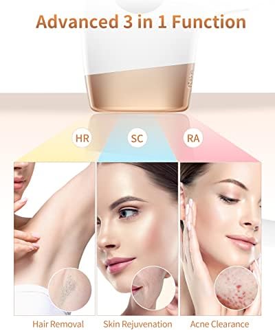 ZKMAGIC IPL Hair Removal Devices with 9 Energy Levels, 3 Functions for Long-Lasting Smooth Skin, 999,900 Light pulses Permanent Painless Hair Removal Device for Body, Legs, armpits