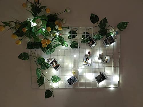 Image of Iron Grid Photo Frame Wall Clip Holder - Metal Wire Wall Hanging Photo Display Frame with Clips for Home Decor, Office, Pictures, Cards & Memories (30 x 30cm) 1Pcs