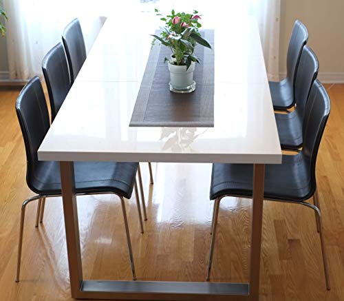 Inspirer Studio® Roman Extendible Dining Table Pedestal Table Mdf High-Gloss White (Table Only) #TOP2