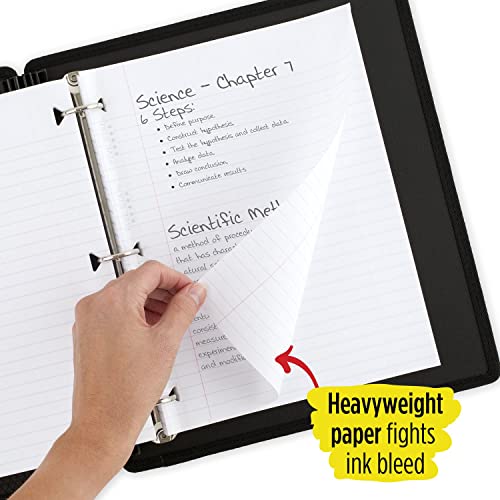 Five Star Loose Leaf Paper, 3 Hole Punch Notebook Paper, Reinforced Wide Ruled Filler Paper, Fights Ink Bleed, 8" X 10-1/2", 80 Sheets Per Pack (150002-23) White #TOP2
