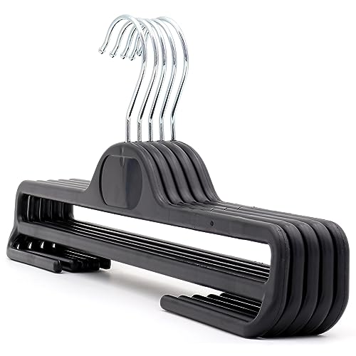 The Hanger Store Black Plastic Coat Hangers with Trousers Bar