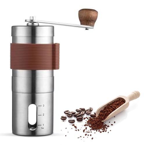 Macinacaffè manuale, fresa in acciaio CNC da 42 mm, regolazione fine a 48 clic, macinacaffè portatile per Aeropress, Pour Over, French Press, Espresso, include spazzola per la pulizia e custodia per