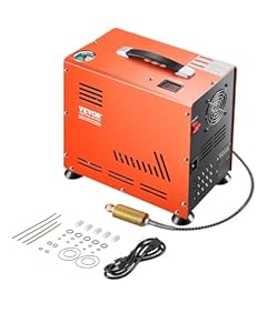 VEVOR PCP-Luftkompressor, 800 W Doppelzylinder-PCP-Luftgewe... 4500 PSI/30 MPa mit eingebautem Lüfterkühlsystem, Auto-Stopp | Ölfreier Paintball-Tankkompressor für Luftgewehr, Tauchflasche