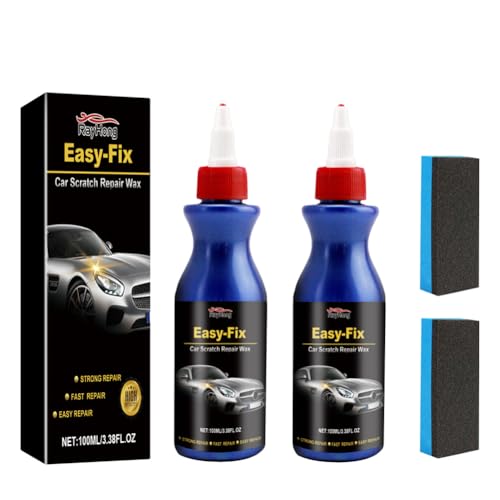 2x100ml Car Scratch Repair Kit with Sponges, Rayhong Fast Car Scratch Remover, Scratch Remover Easy to Repair Paint Scratches for Car Paintwork