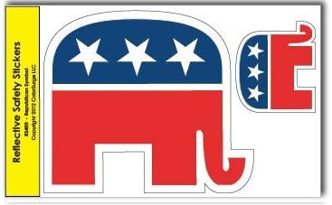 Colorsurge LLC CoolHubcaps Republican Elephant Reflective Decals
