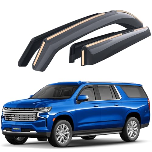Goodyear Shatterproof Window Deflectors for Chevrolet (Chevy) Suburban 2021-2026, Rain Guards, Window Visors for Cars, Vent Deflector, Car Accessories, 4 pcs - GY007888