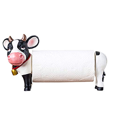YSACJFD Portarrollos de Papel, Portarrollos de Cocina, Vacas de Estilo de Dibujos Animados, Lindos Porta Toallas de Papel de Animales, Estante de Papel de Cocina de Regalo, Decoraciones Interesantes p