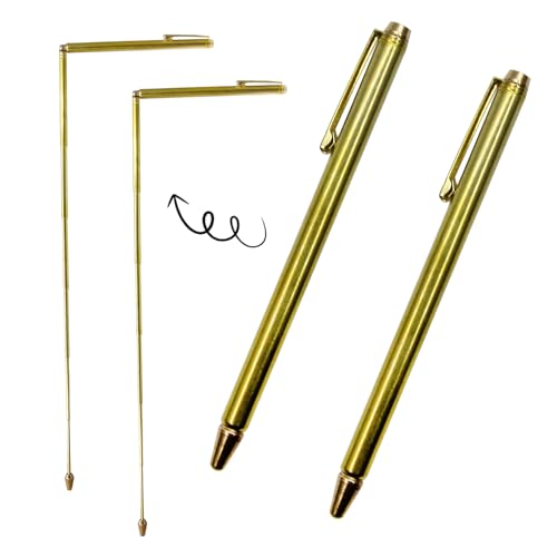 Nouiseuns Copper Dowsing Rods – 2PCS Retractable 16.5" Spiritual Divining Rods for Water Finding, Ghost Hunting, Energy Sensing & Treasure Searching