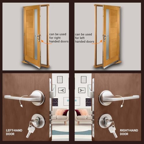 Image of Volo Mortise Door Lock Set with Brass Cylinder and 10 inch Lock Body for Home /Hotels /Office in Satin Finish (Satin Silver) Model No. 2089 (HOR) (Bedroom Door Mortise Lock)