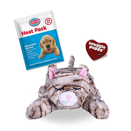 Snuggle Kitty Heartbeat Stuffed Toy For Cats By Snuggle Puppy - Pet Anxiety Relief And Calming Aid - Tan Tiger, All Breed Sizes #TOP13