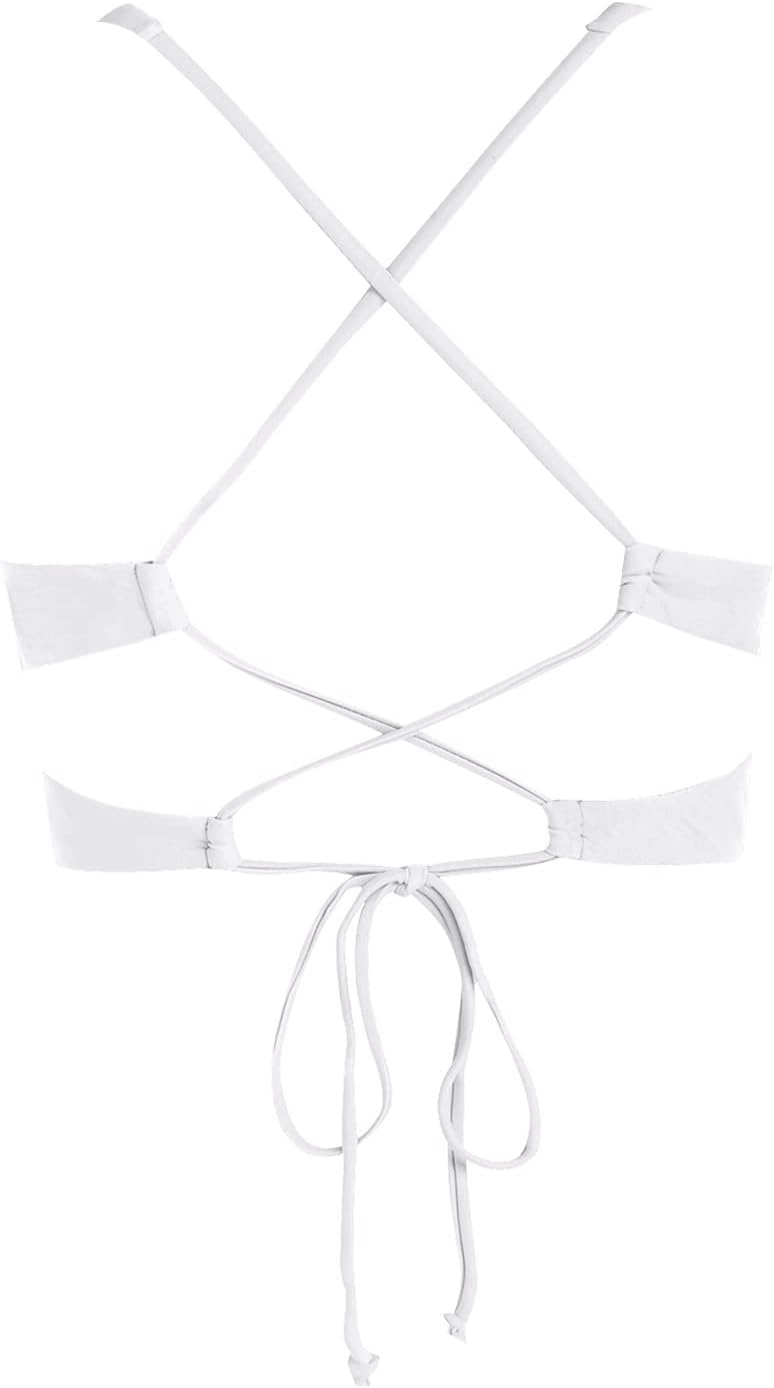 ZAFUL Women's Adjustable Lace-up Bikini Top Push Up Padded Swimsuit Tops