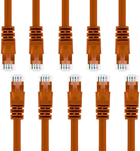 GearIT Cat 6 Ethernet Cable 7 ft (10-Pack) - Cat6 Patch Cable, Cat 6 Patch Cable, Cat6 Cable, Cat 6 Cable, Cat6 Ethernet Cable, Network Cable, Internet Cable - Orange 7 Feet